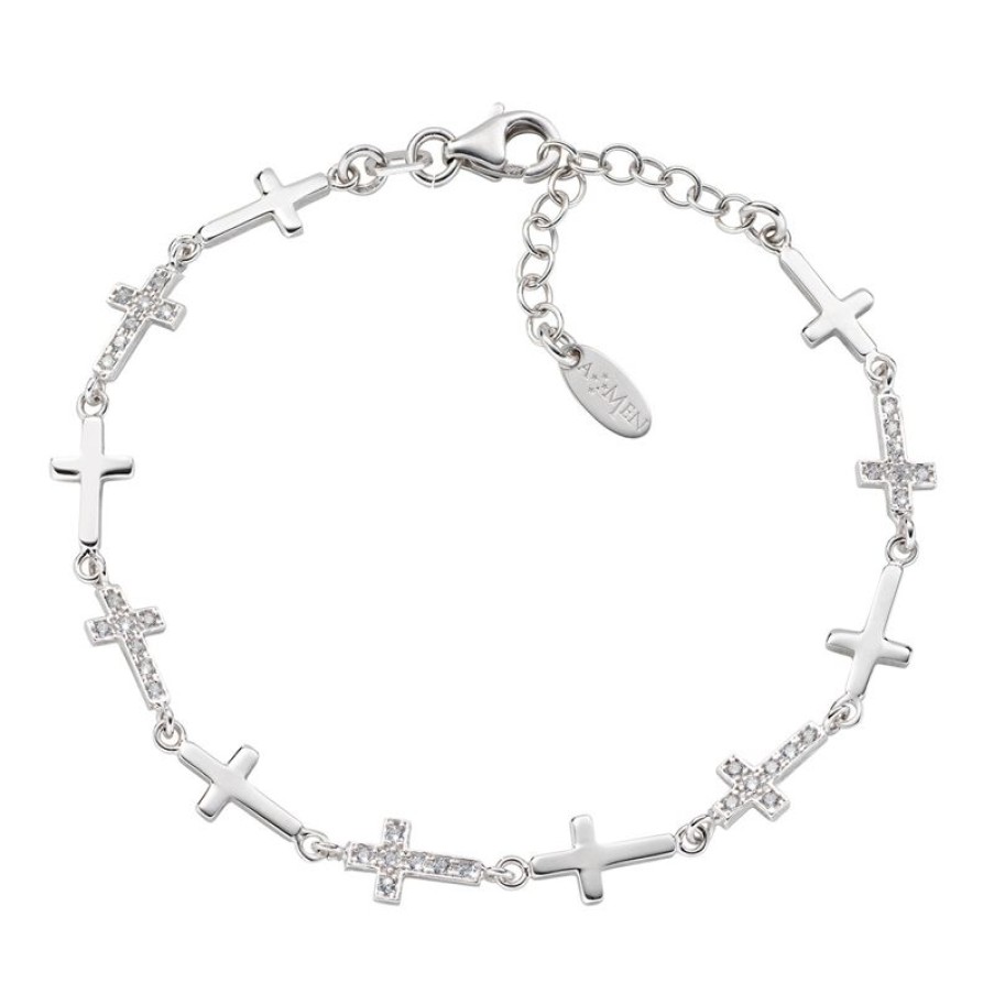 Gioielli Amen | Bracciale Amen Croci Brtncrbbz