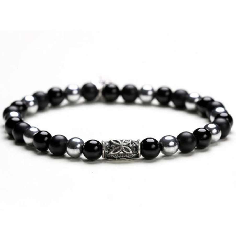 Gioielli Gerba | Bracciale Gerba Stone Black Silver 271