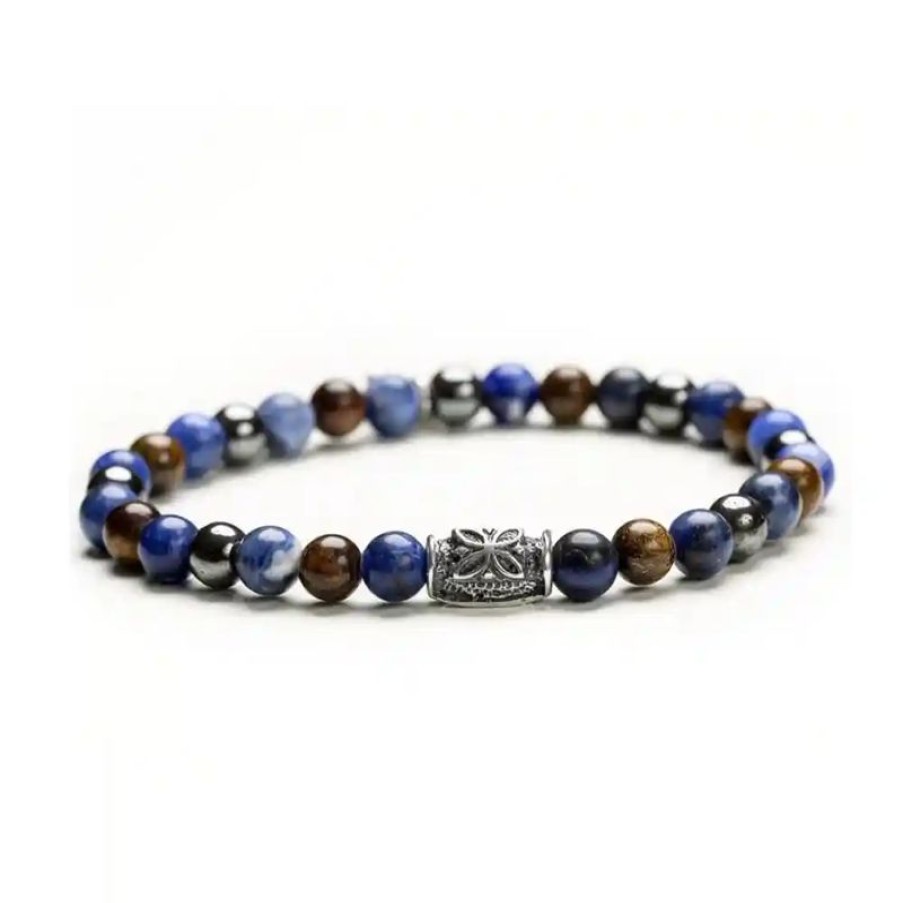 Gioielli Gerba | Braccialegerba Stone Grey And Blue 245